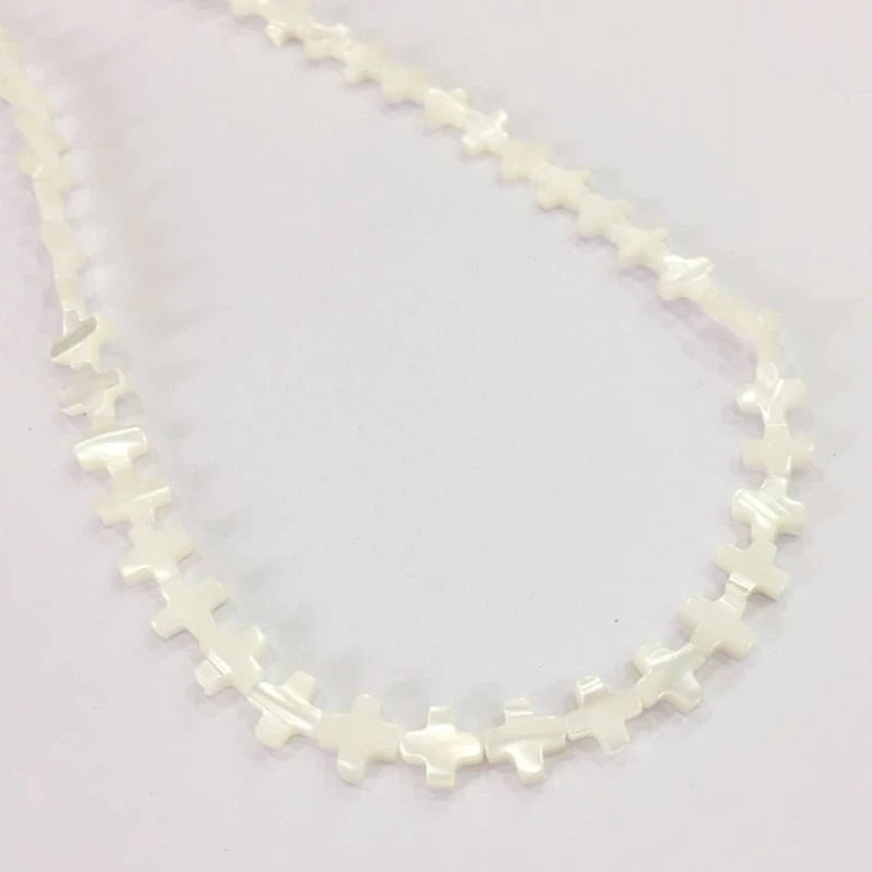 8mm 46pcs Cross High 100% Pearl Shell Natural Shell Bead Loose Strands