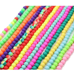 Polymer Clay Round Beads: 8mm 50pcs/String Spacer Beads for Jewelry Making