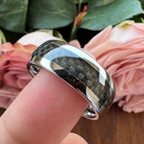 8mm 6mm Carbon Fiber Inlay Tungsten Carbide Wedding Bands