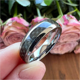 8mm 6mm Carbon Fiber Inlay Tungsten Carbide Wedding Bands