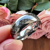8mm 6mm Carbon Fiber Inlay Tungsten Carbide Wedding Bands