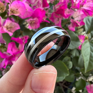 8mm 6mm Tungsten Carbide Ring Engagement Band Comfort Fit