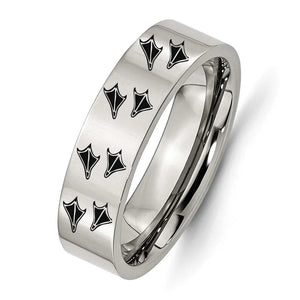 Engraved Duck Feet Decal Titanium Steel Rings
