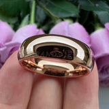 Gold-Color Tungsten Carbide Wedding Ring Polished Finish High Comfort Fit