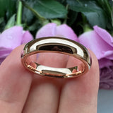 Gold-Color Tungsten Carbide Wedding Ring Polished Finish High Comfort Fit