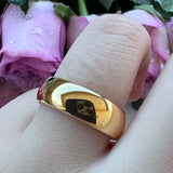 Gold-Color Tungsten Carbide Wedding Ring Polished Finish High Comfort Fit