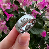 8mm 6mm Tungsten Carbide Ring Domed Band Laser Polished Finish