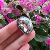 8mm 6mm Tungsten Carbide Ring Domed Band Laser Polished Finish