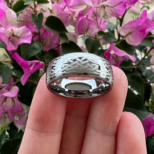 8mm 6mm Tungsten Carbide Ring Domed Band Laser Polished Finish