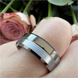 8mm 6mm Tungsten Carbide Wedding Band Rings