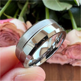 8mm 6mm Tungsten Carbide Wedding Band Rings