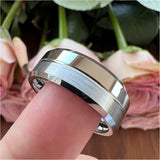 8mm 6mm Tungsten Carbide Wedding Band Rings