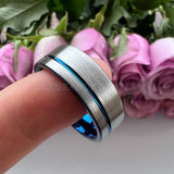 8mm 6mm Rose-Color Tungsten Wedding Couple Ring For Women Men