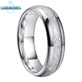8mm 6mm Tungsten Carbide Meteorite Engagement Ring for Women Men