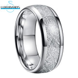 8mm 6mm Tungsten Carbide Meteorite Engagement Ring for Women Men