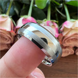 8mm 6mm Tungsten Carbide Engagement Ring Wedding Band Jewelry