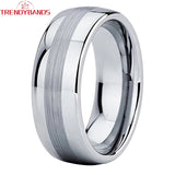 8mm 6mm Tungsten Carbide Engagement Ring Wedding Band Jewelry