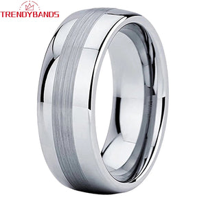 8mm 6mm Tungsten Carbide Engagement Ring Wedding Band Jewelry
