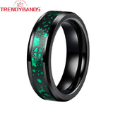 8mm 6mm Tungsten Couple's Aniversary Ring Gear Inlay Polished Finish