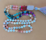 8mm 7 Chakras 108 Beads Tassel Knotted Necklace Lucky Cuff