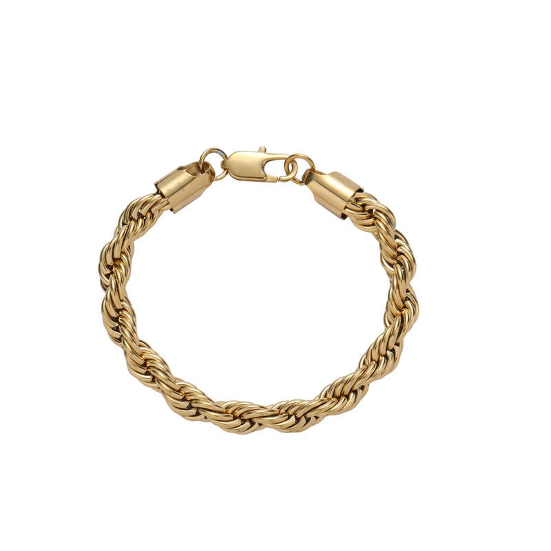 Stainless Steel Rope Bracelet 8mm 7inch 8inch SB021