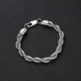 Stainless Steel Rope Bracelet 8mm 7inch 8inch SB021