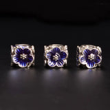 Enamel Glaze Flower Beads Tibetan Silver DIY Parts