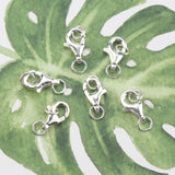 925 Silver Double Ring Lobster Clasps Jewelry Findings DIY Necklace Bracelet