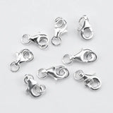 925 Silver Double Ring Lobster Clasps Jewelry Findings DIY Necklace Bracelet