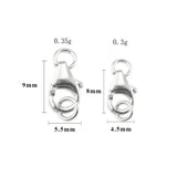 925 Silver Double Ring Lobster Clasps Jewelry Findings DIY Necklace Bracelet