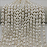 High Luster 8mm-9mm Oval Freshwater Pearls Beads 16''