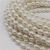 High Luster 8mm-9mm Oval Freshwater Pearls Beads 16''