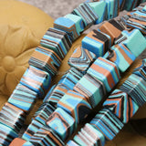 8mm Turkey Howlite Chalcedony Square Beads 15in