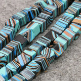 8mm Turkey Howlite Chalcedony Square Beads 15in