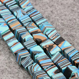 8mm Turkey Howlite Chalcedony Square Beads 15in