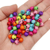 8mm Acrylic Multicolor Ball 0-9 Number Beads DIY Accessory 100pc