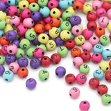 8mm Acrylic Multicolor Ball 0-9 Number Beads DIY Accessory 100pc