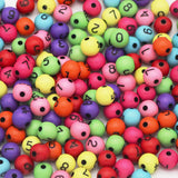8mm Acrylic Multicolor Ball 0-9 Number Beads DIY Accessory 100pc