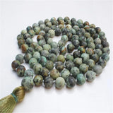 African Turquoise Tassel Necklace Retro Meditation