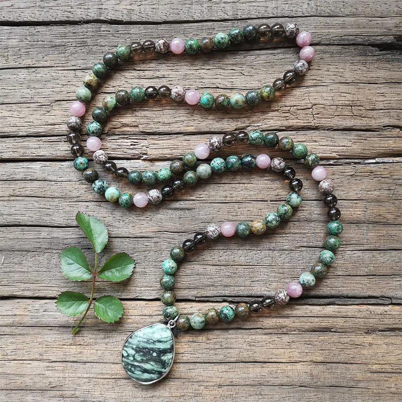 8mm African Turquoise Smokey Quartz Rose Quartz Stone Beads