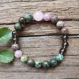 8mm African Turquoise Smokey Quartz Rose Quartz Stone Beads