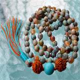 8mm Amazonite 108 Beads Tassel Necklace Japa Tibetan Classic Wristband Chakra