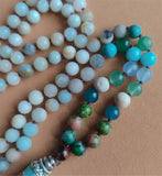 8mm Amazonite 108 Beads Tassel Necklace Pray Wristband Yoga