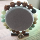 8mm Amazonite Rudraksha Bracelet 7.5in Unisex - Chakra Reiki