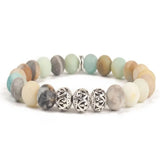8mm Amazonite Stone Beads Bracelet 7.5 inches Reiki Stretchy Unisex
