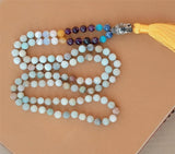 8mm Amazonium 108 Beads Tassel Necklace Chakra Healing