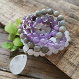 Amethyst Labradorite Lodolite Stone Beads Necklace