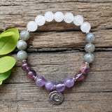 Amethyst Labradorite Lodolite Stone Beads Necklace
