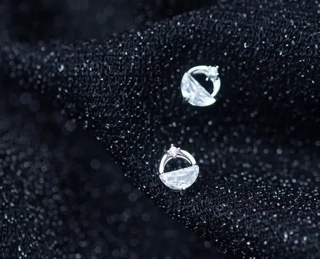 925 Sterling Silver Zirconia Round Stud Earrings GTLE2351