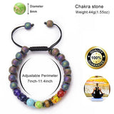 Chakra Bracelet 7 Chakras Healing Crystals Yoga Stone Beads Bracelets